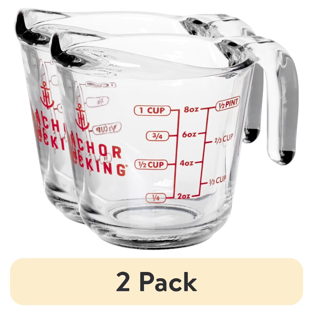 Kitchen With Baking Area - 2-Pack Glass Measuring Cups Set with
