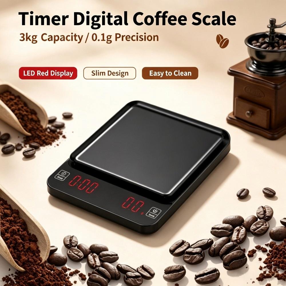 Kitchen With Baking Area - 3kg/0.1g High Precision Digital Coffee Scale,
