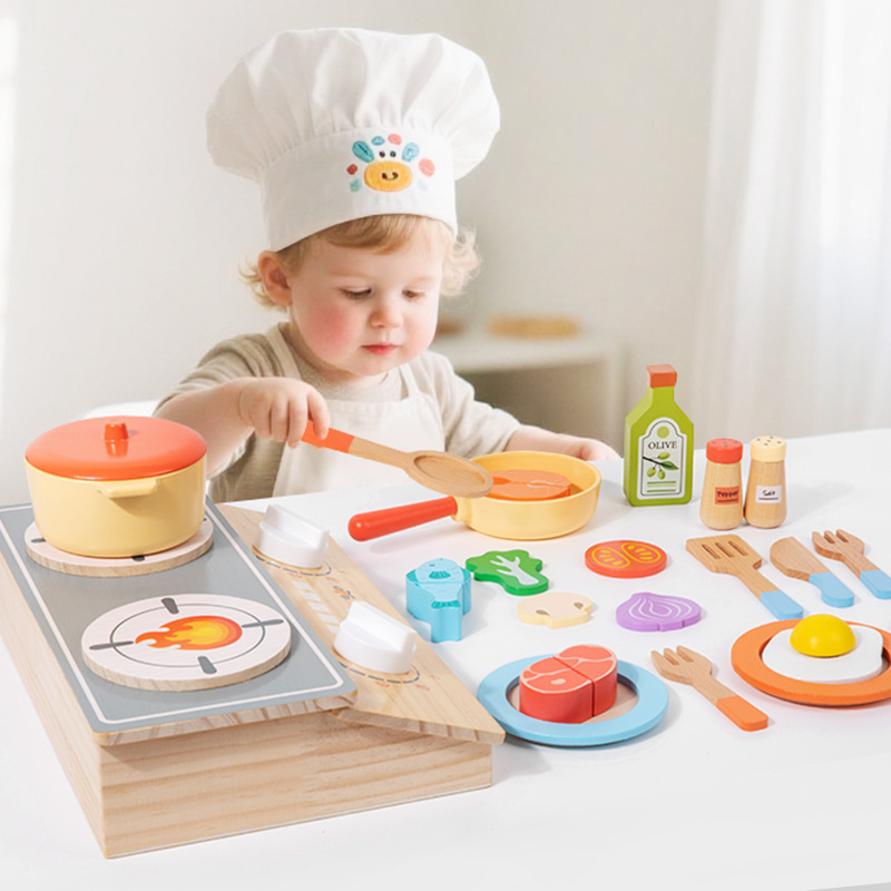 Kitchen Equipment For Baking - Montessori Early Education Wooden Child Simulation