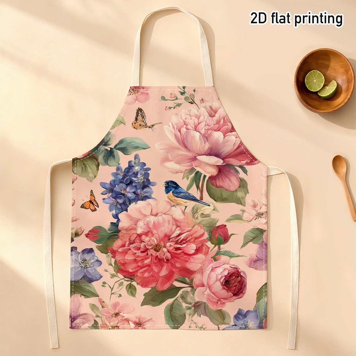 Kitchen Baking Gift Ideas - 1pc Beautiful Floral Bird Apron Garden