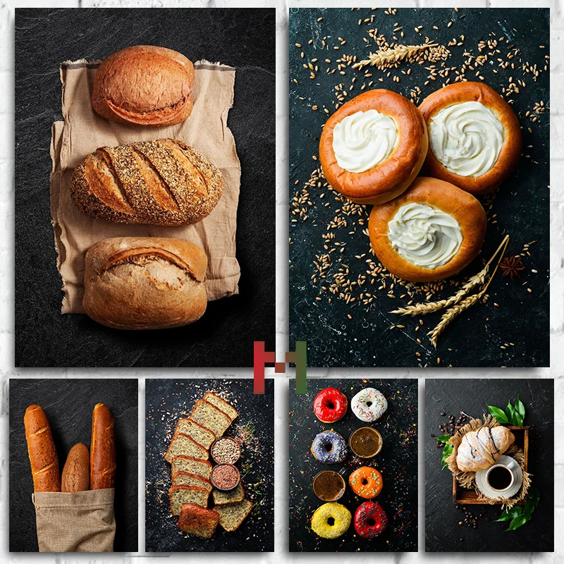 Kitchen Baking Wall Art - Food Kitchen Blackboard Bread Dessert Poster