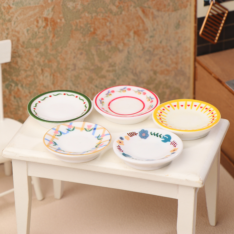 5Pcs 1/12 Dollhouse Mini Plate - Miniature Baking Kitchen recension och pris
