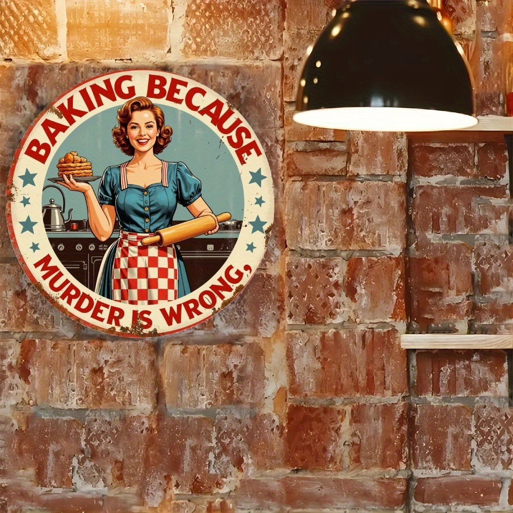 Vintage Aluminum Round Sign 
