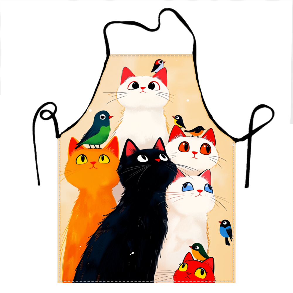 Cute Cats And Birds Apron For  - Kitchen Baking Gift Ideas recension och pris