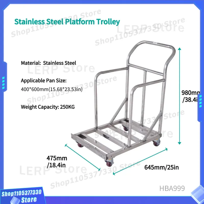 980x645x475mm Stainless Steel  - Kitchen Baking Trolley recension och pris