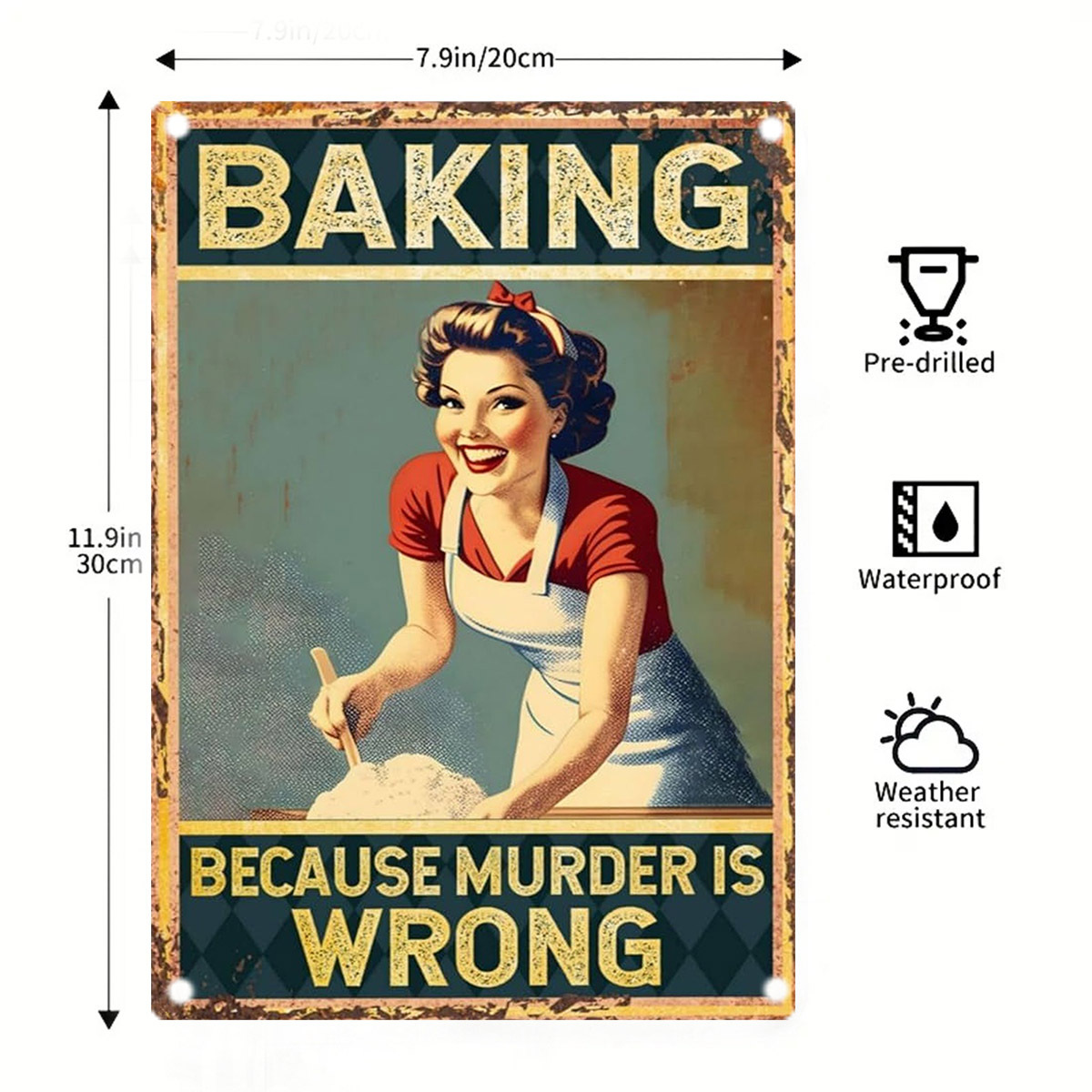 Baking Humor Metal Tin Box Sig - Kitchen Baking Quotes recension och pris