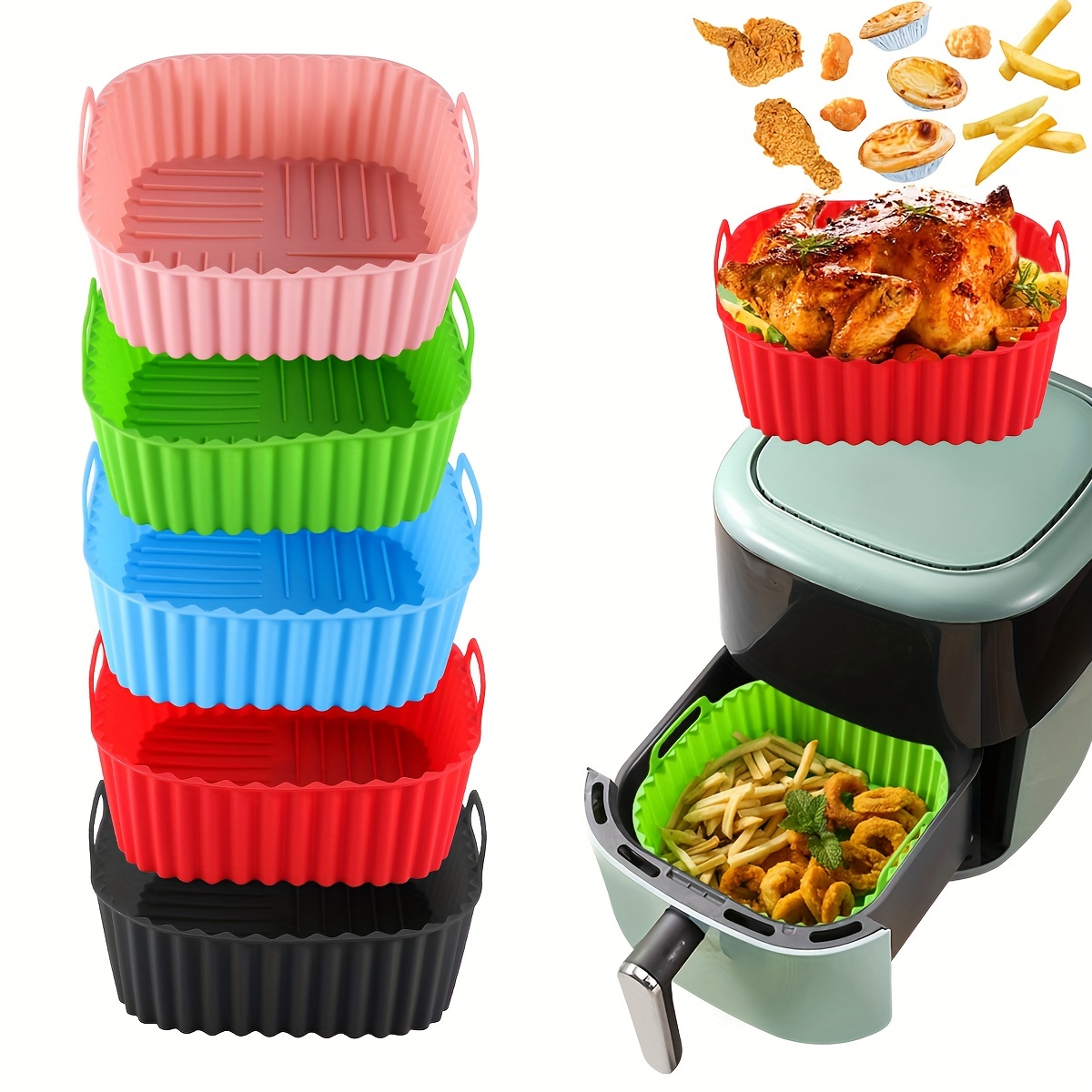 1 square silicone air fryer li - Kitchen Baking Gadgets recension och pris