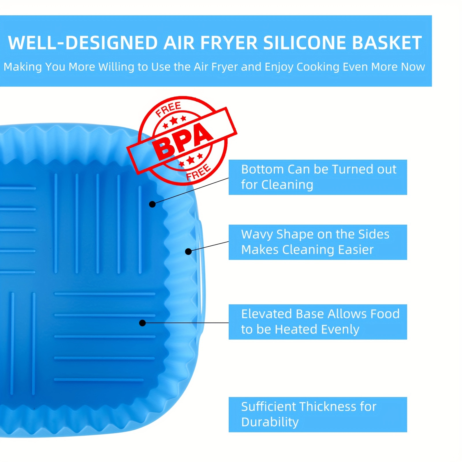 1 square silicone air fryer li - Kitchen Baking Gadgets recension och pris