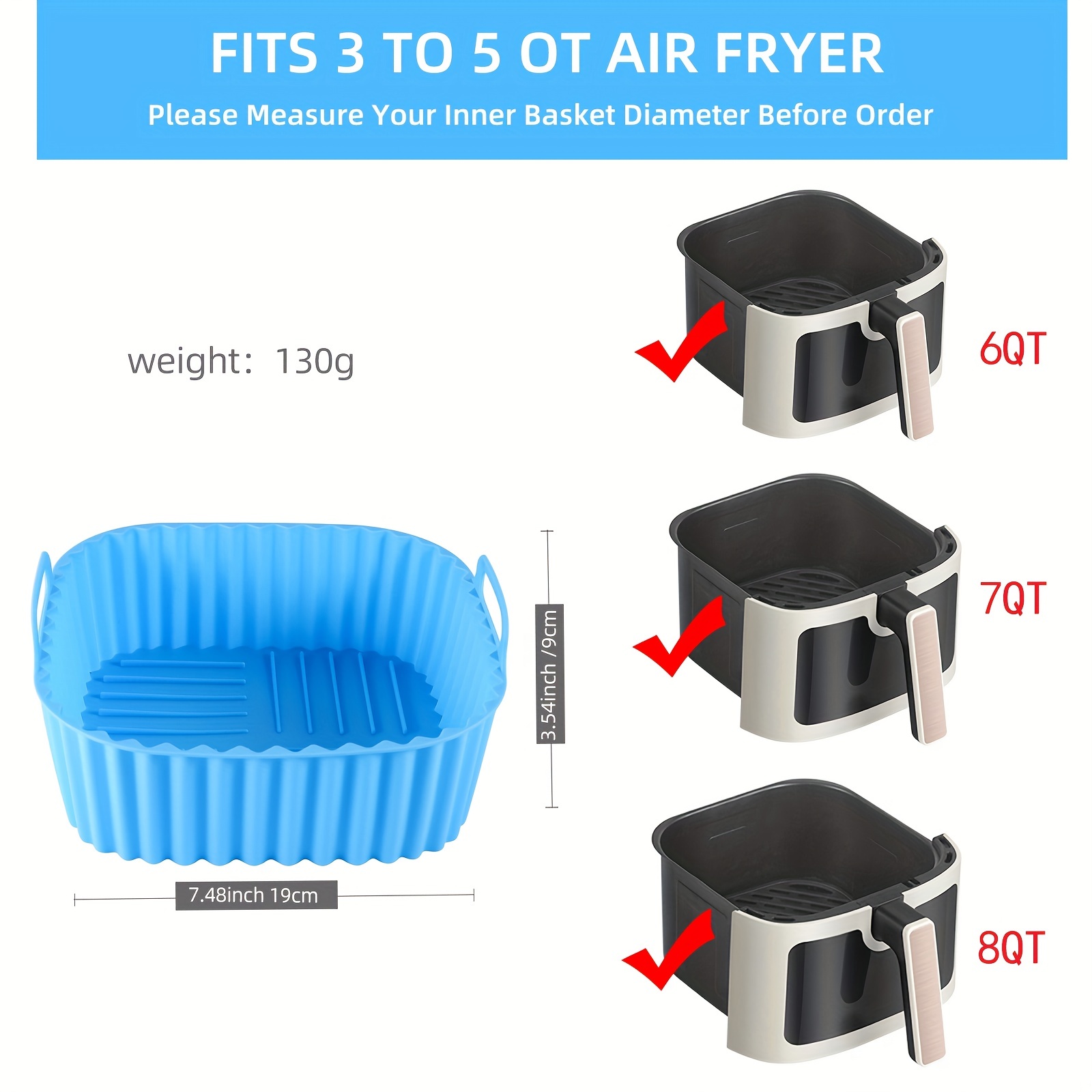 1 square silicone air fryer li - Kitchen Baking Gadgets recension och pris