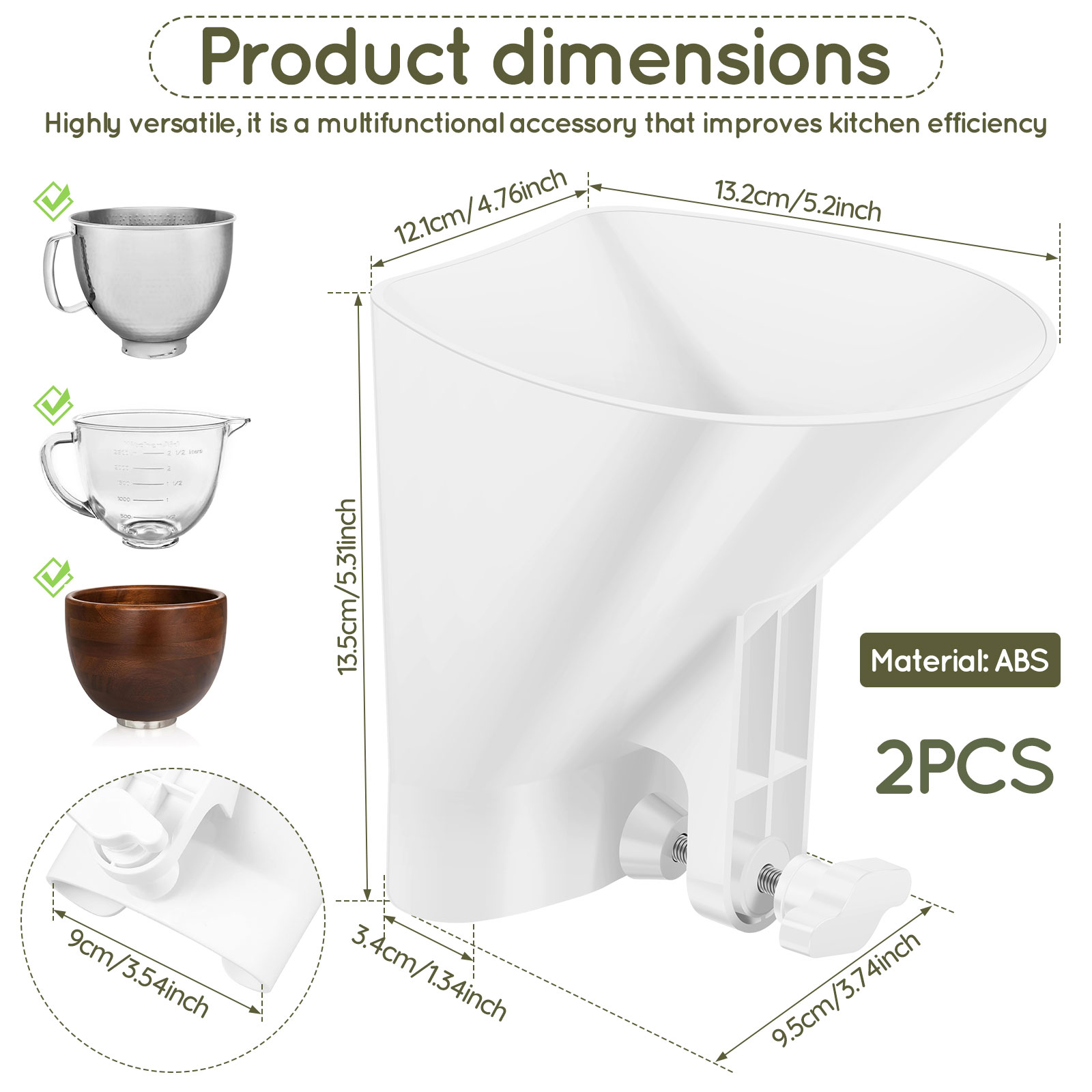 Spill Proof Flour Funnel for 4 - Kitchen Baking Mixer recension och pris