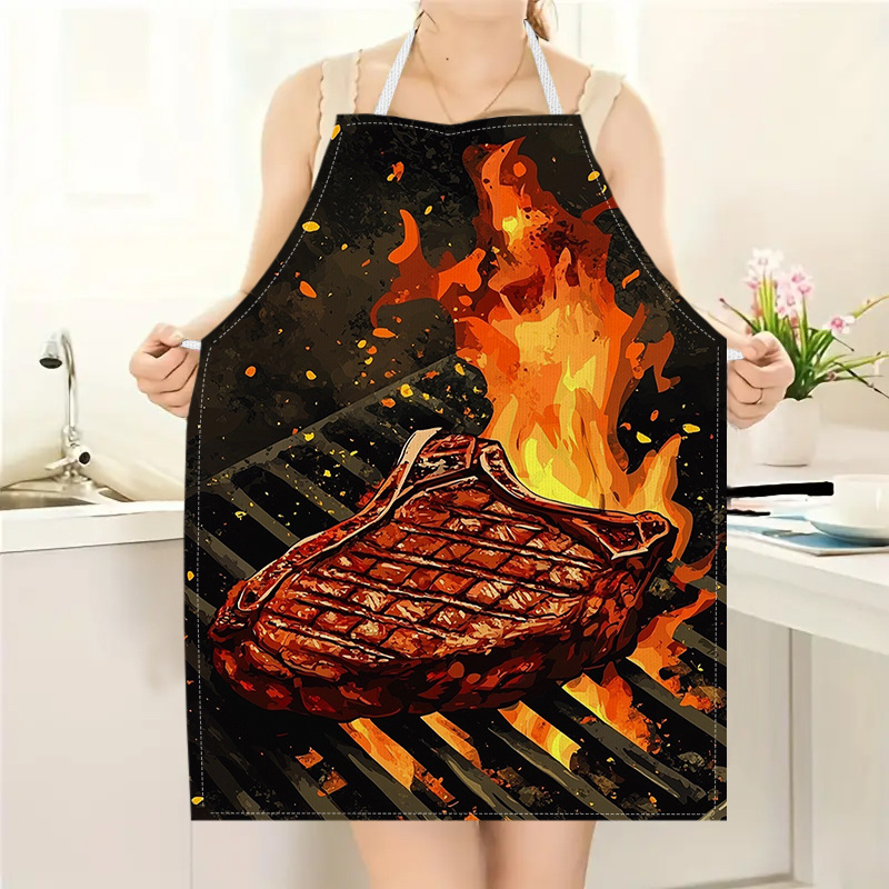 1pc BBQ Steak Apron with Flame - Kitchen Baking Gift Ideas recension och pris