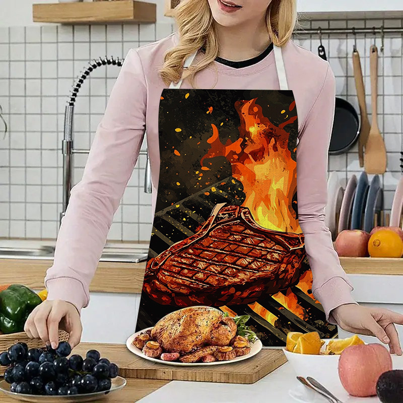 1pc BBQ Steak Apron with Flame - Kitchen Baking Gift Ideas recension och pris
