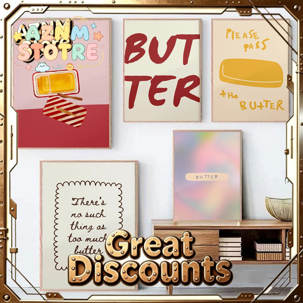 1pc Butter Poster Minimalist K - Kitchen Baking Wall Art recension och pris