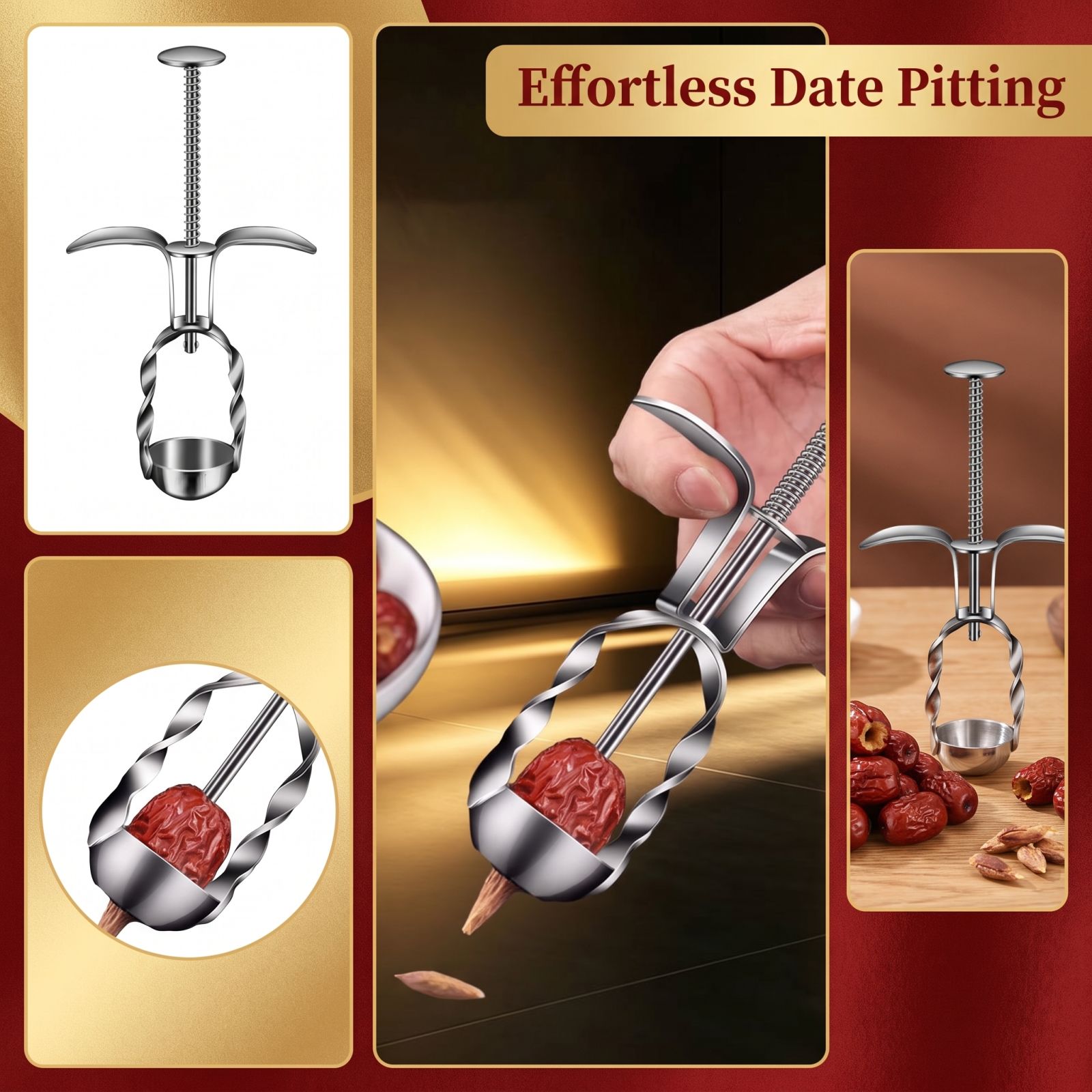 Stainless Steel Red Date Pitte - Kitchen Baking Gadgets recension och pris