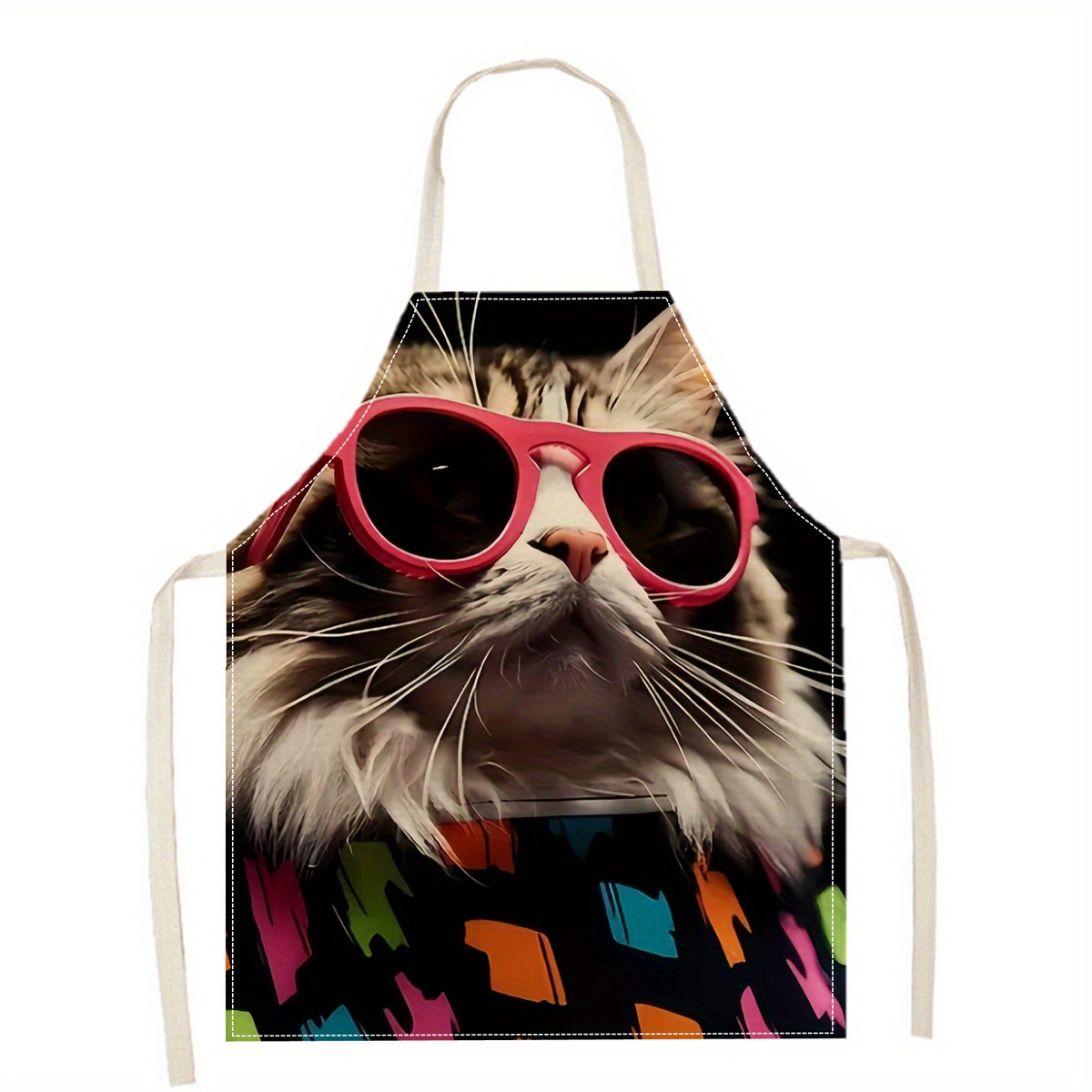 Linen Apron Funny Cat Sunglass - Kitchen Baking Gift Ideas recension och pris