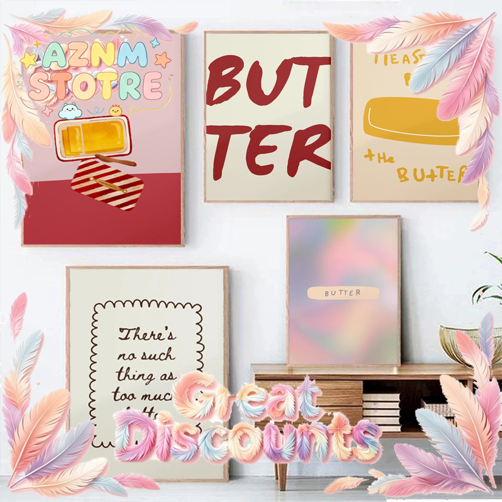 1pc Butter Poster Minimalist K - Kitchen Baking Wall Art recension och pris