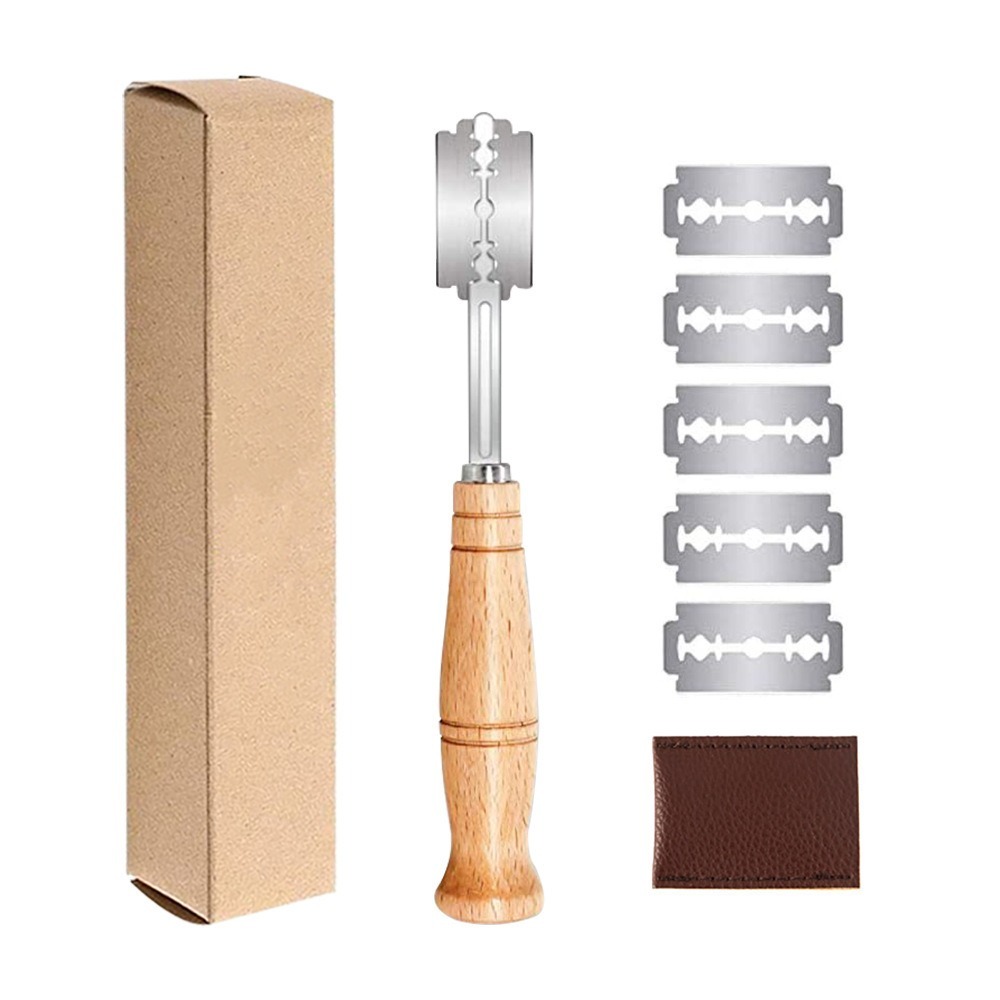Plastic/Wooden Bread Lame Tool - Dough Scraper Curved recension och pris